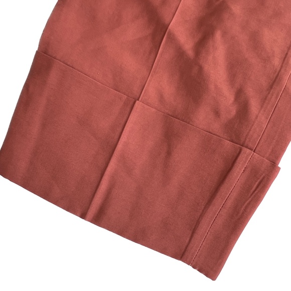 Zara Wide Leg Pants Cropped Cuffs Size XL Orange Brown Elastic Waist New NWT - Picture 3 of 9